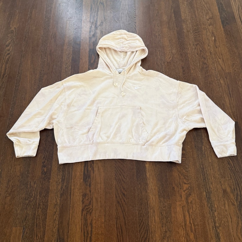 Nike Cream and Lavender Tie Dye Crop Hoodie
